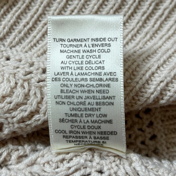 Rachel Zoe | Cream Knit V-Neck Pullover Long Sleeve Sweater with Banded Cuffs - Picture 4 of 6